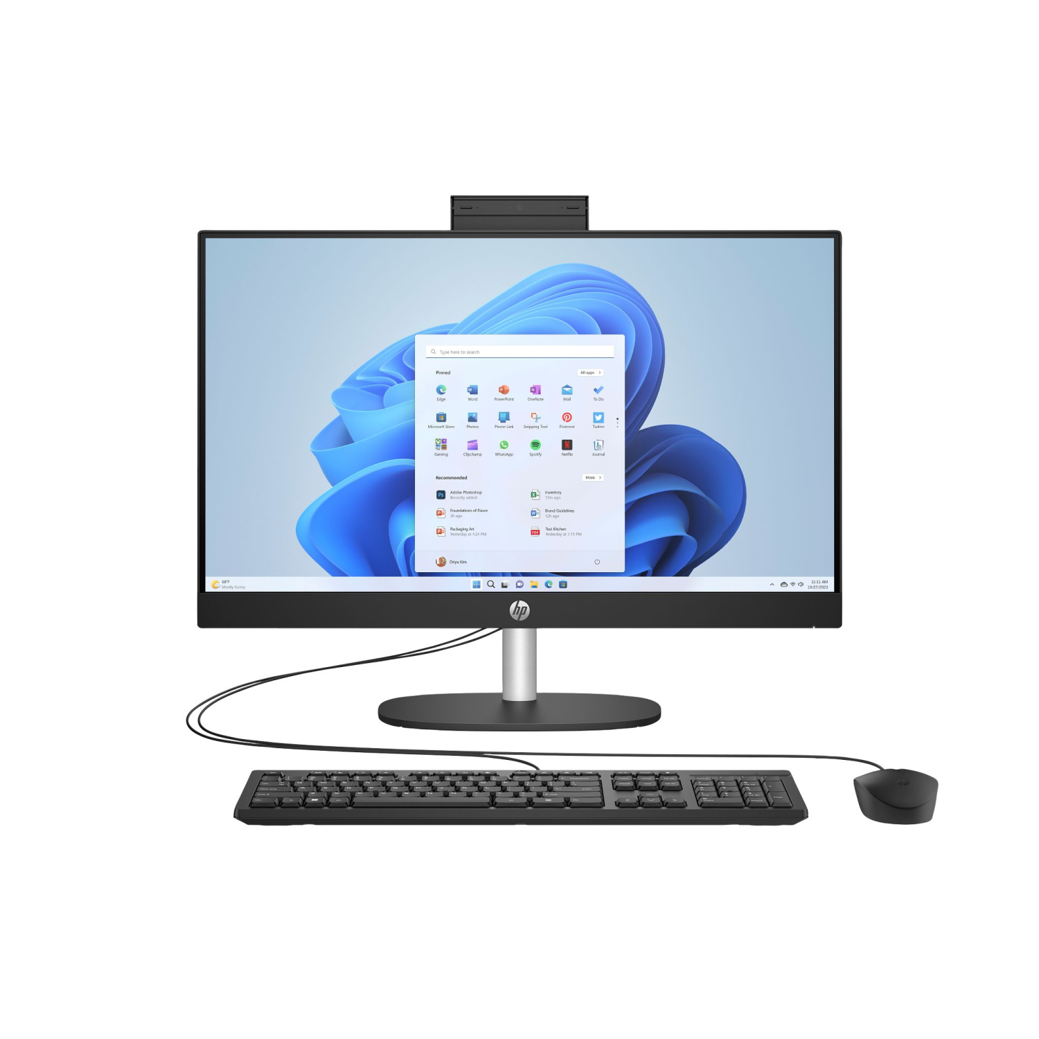HP 24-cr0041na All-in-One PCs desktops and Workstations - 23.8 Inches - 8GB - Black