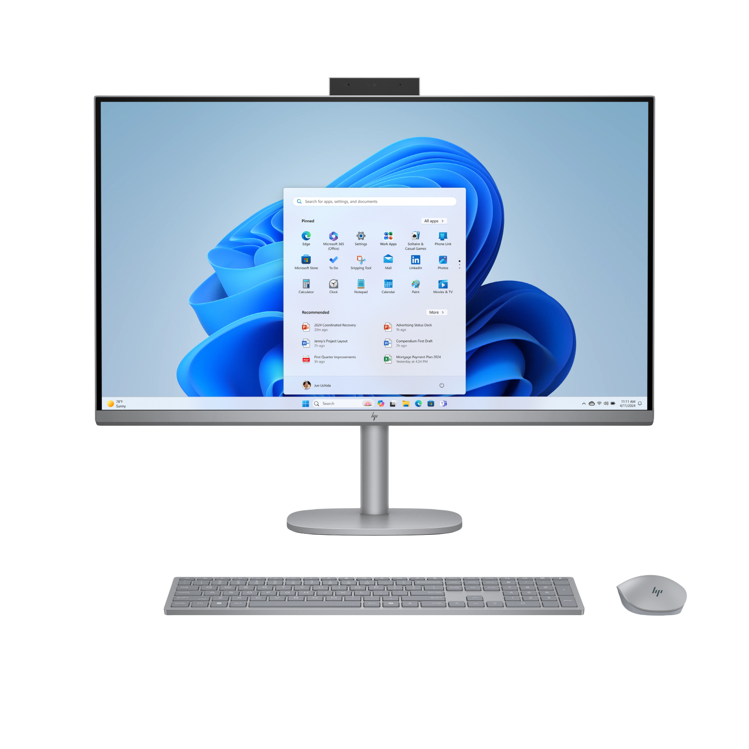 HP 32-c0002na All-in-One PCs desktops and Workstations - 31.5 Inches - 16GB - Silver