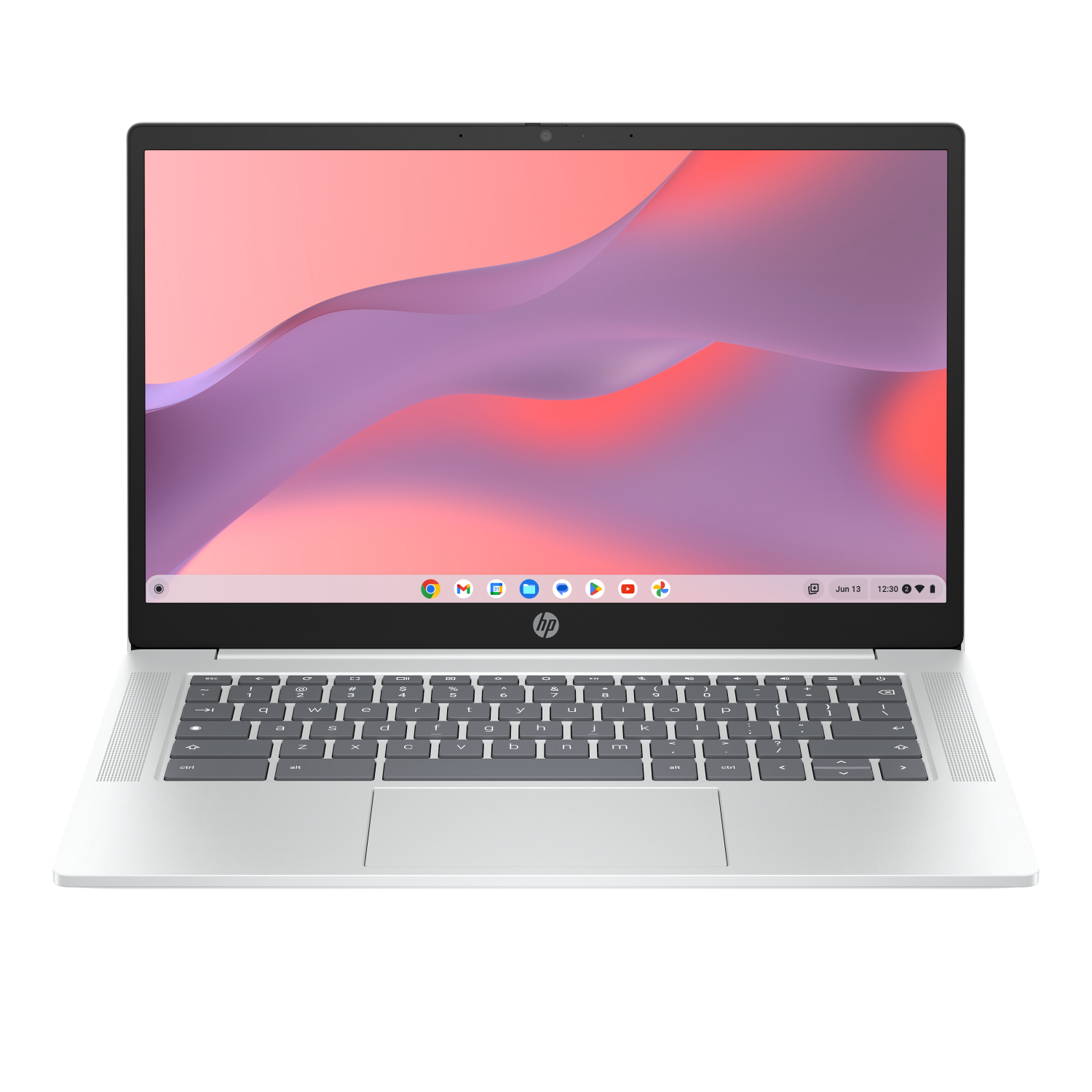 HP Chromebook 14a-nf0007nax Intel® N N100 35.6 cm (14") HD 4 GB LPDDR5-SDRAM Wi-Fi 6E (802.11ax) ChromeOS Silver
