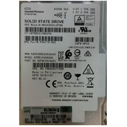 HP E 800GB 12G MU 2.5INCH SC DS SAS SSD