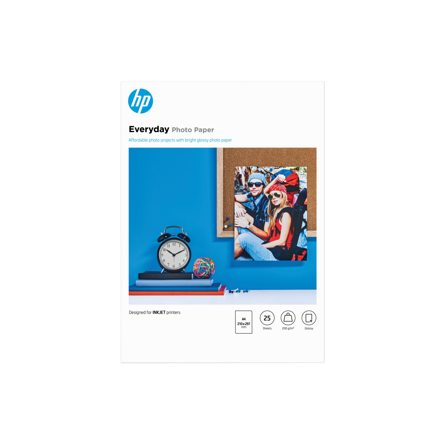 HP Everyday Photo Paper, Glossy, 200 g/m2, A4 (210 x 297 mm), 25 sheets