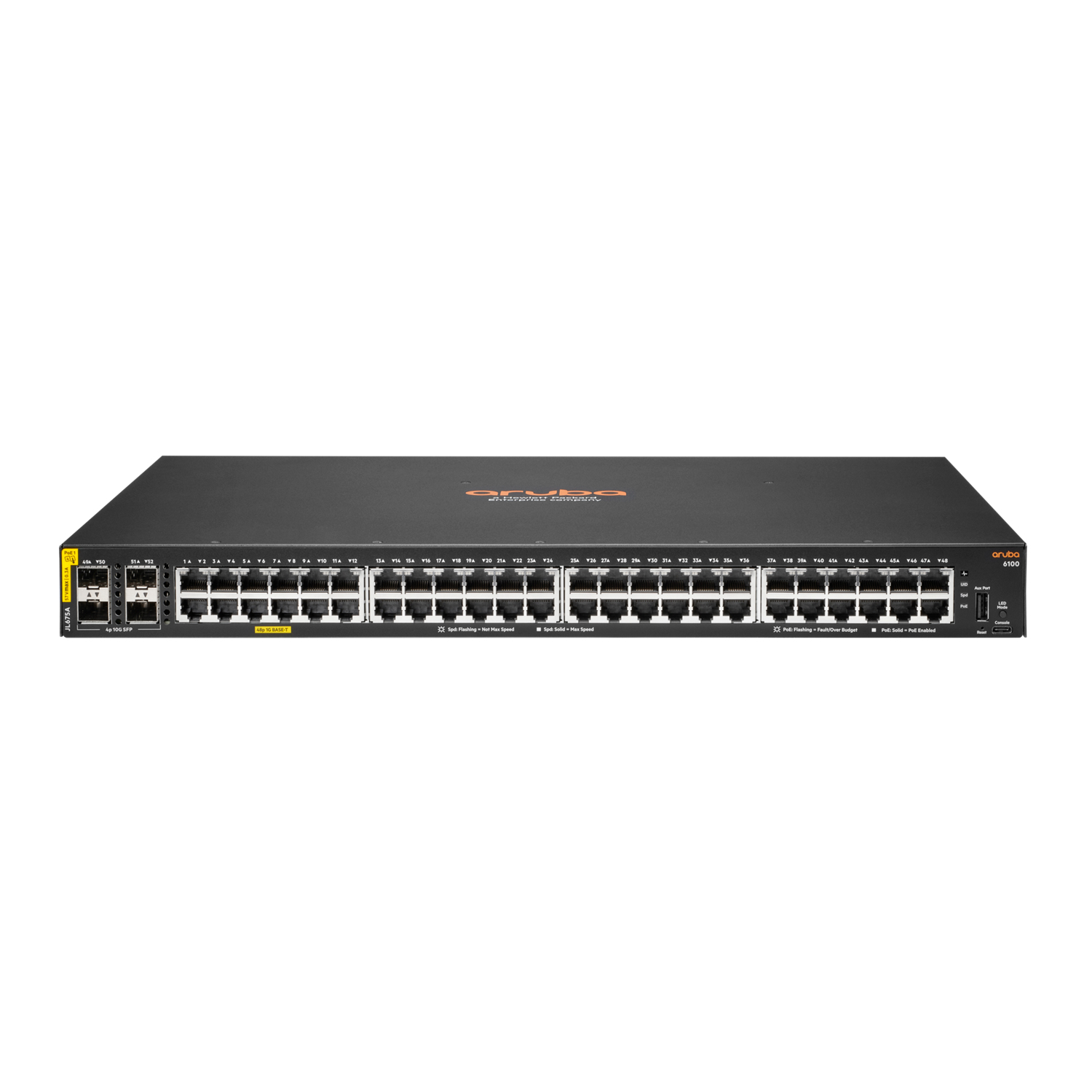 HPE Aruba 6100 48G 4SFP+ Managed L3 Gigabit Ethernet (10/100/1000) 1U
