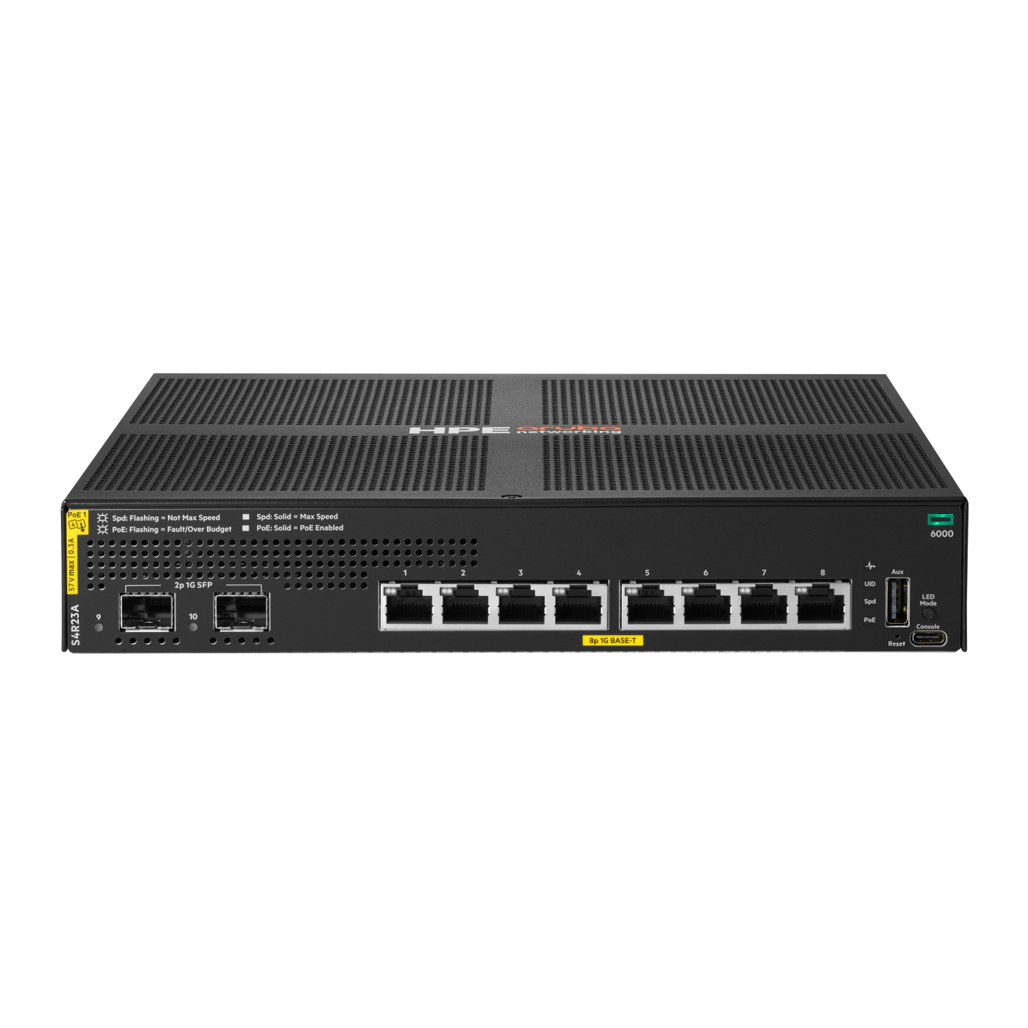 HPE HPE Aruba Networking CX 6000 8p 10M/100M/1G Class4 PoE 2p SFP 1G 67W Switch UK en