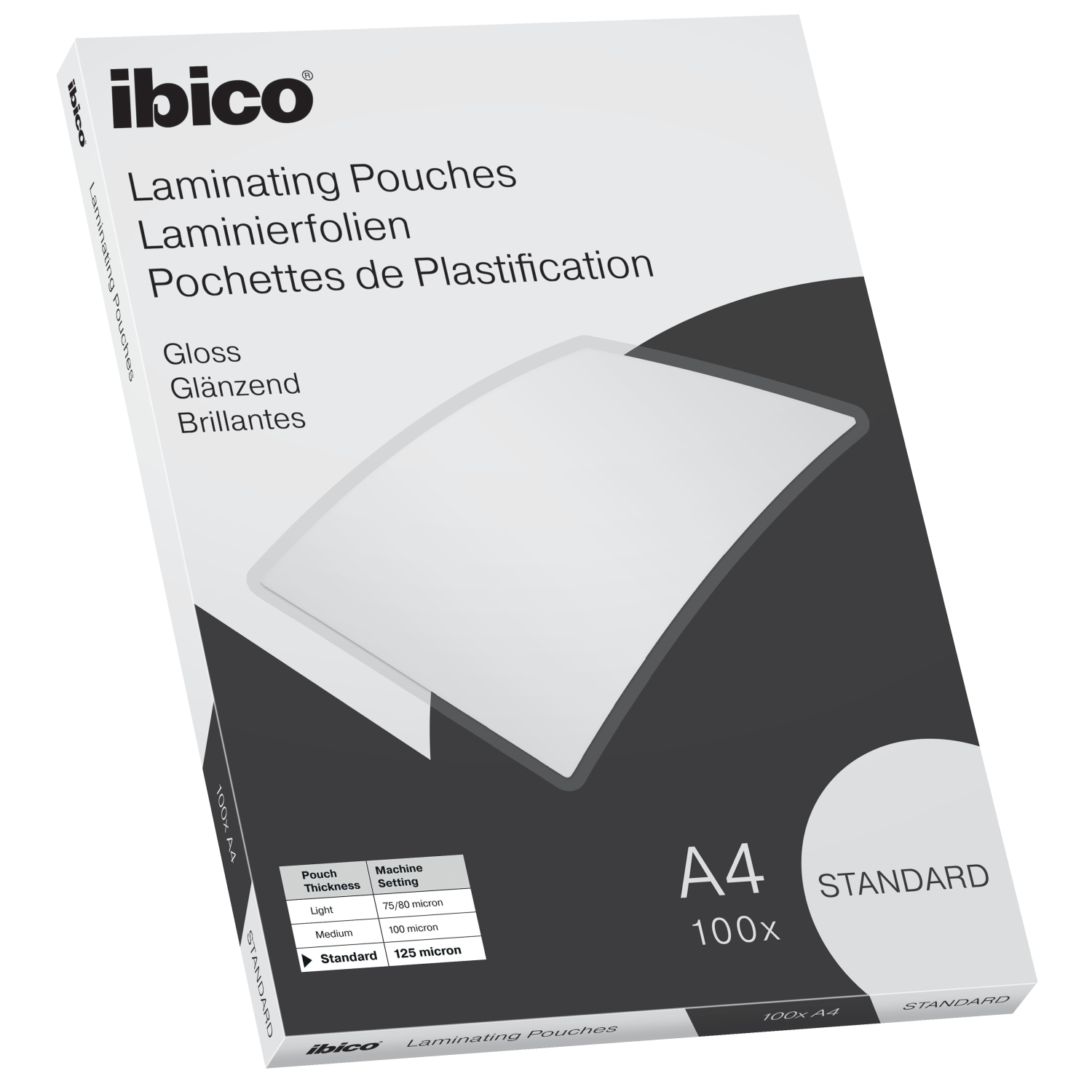 Ibico Basics A4 Gloss Laminating Pouches Standard - Pack of 100