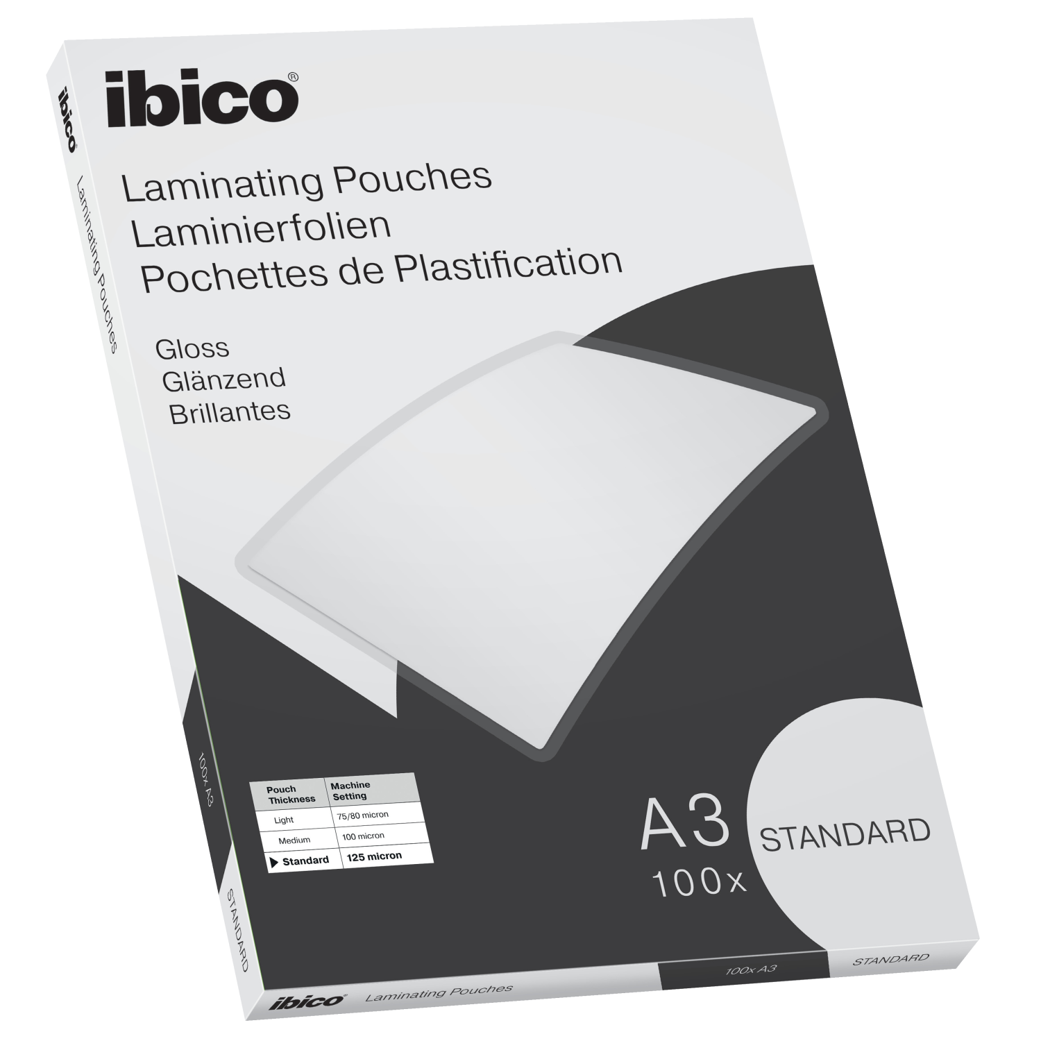 Ibico Basics A3 Gloss Laminating Pouches Standard - Pack of 100