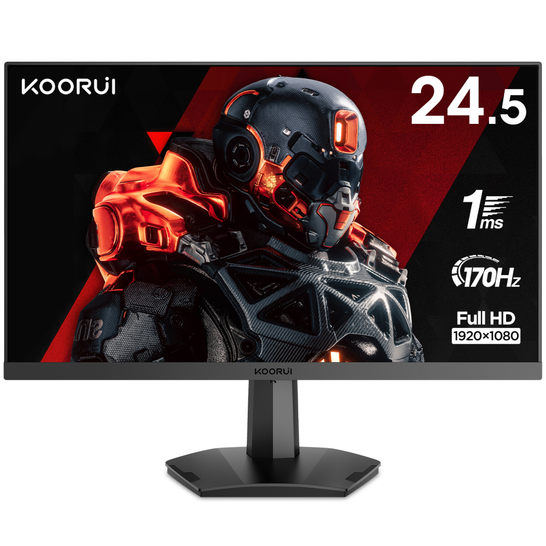 KOORUI 25E3A Computer Monitors - 24.5 Inches - Black