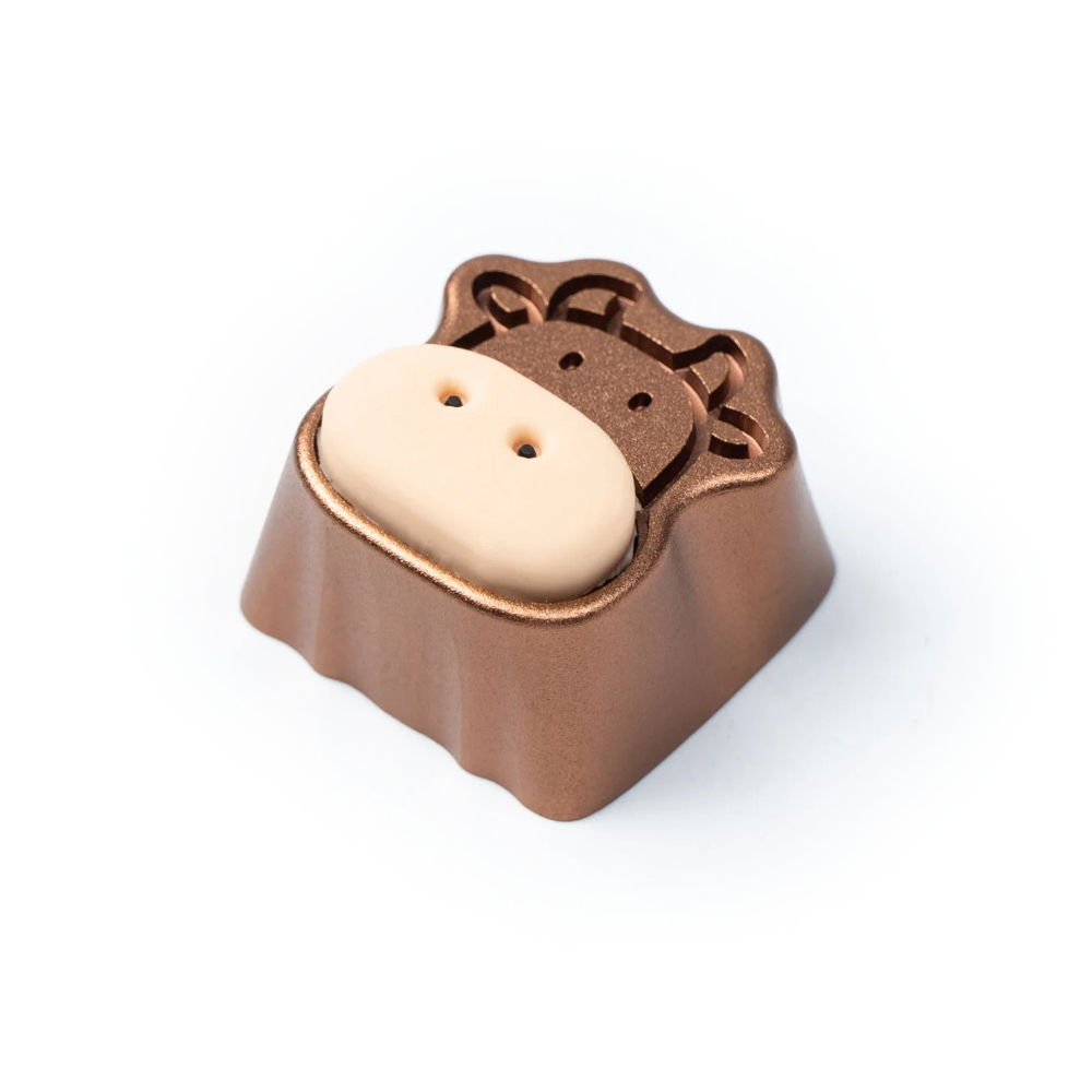 Keychron Cute Cow Aluminum Alloy Artisan Keycap Brown
