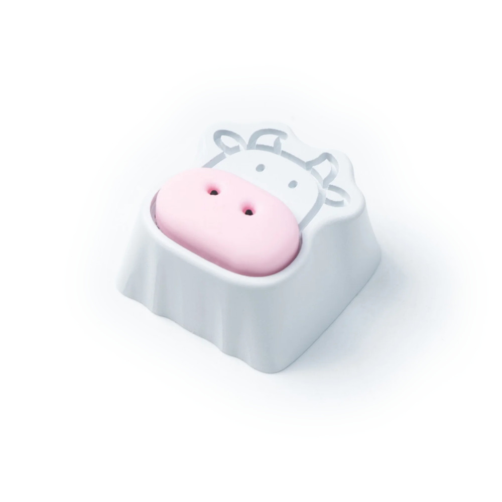 Keychron Cute Cow Aluminum Alloy Artisan Keycap White