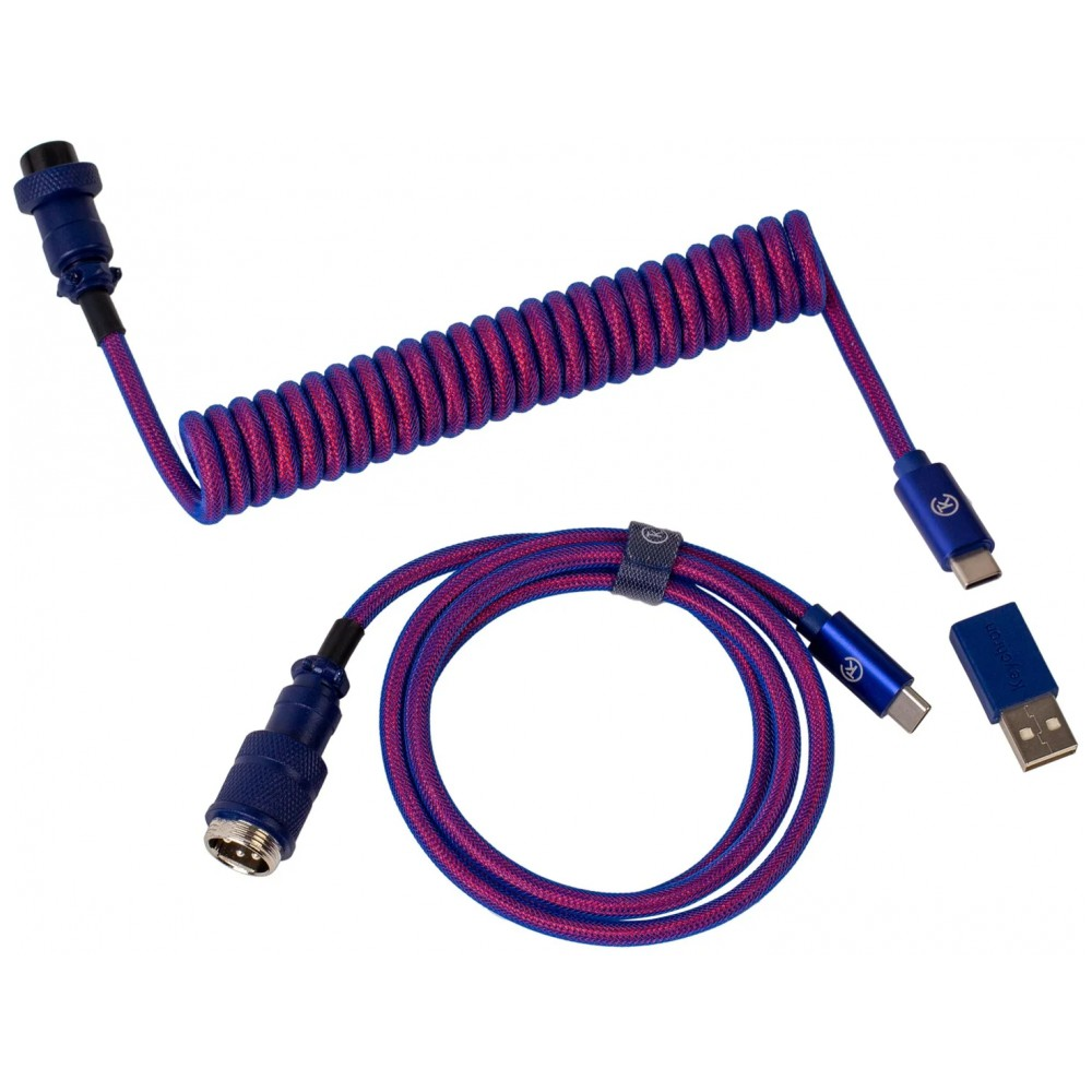 Keychron Premium Coiled Aviator USB-C Cable Straight Purple