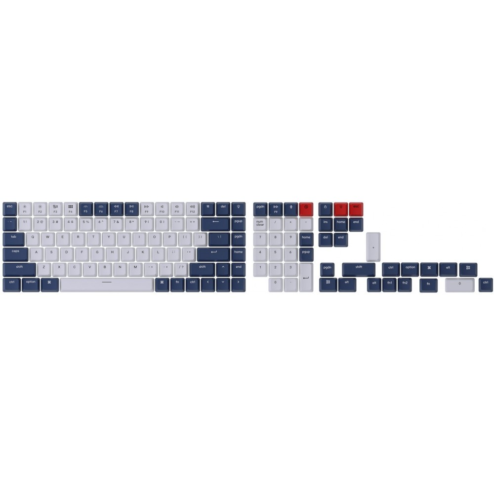 Keychron USA Full OEM Double Shot Keycap Set Blue and White