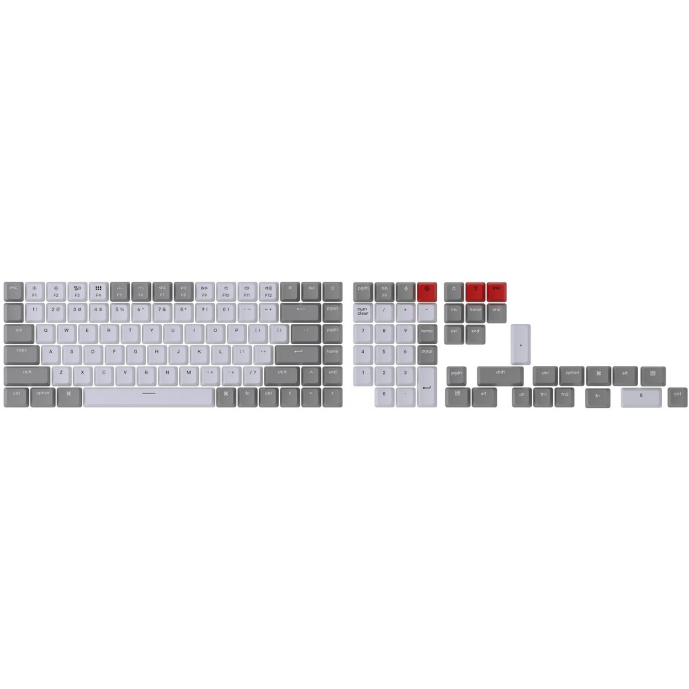 Keychron USA Full OEM Double Shot Keycap Set Grey and White