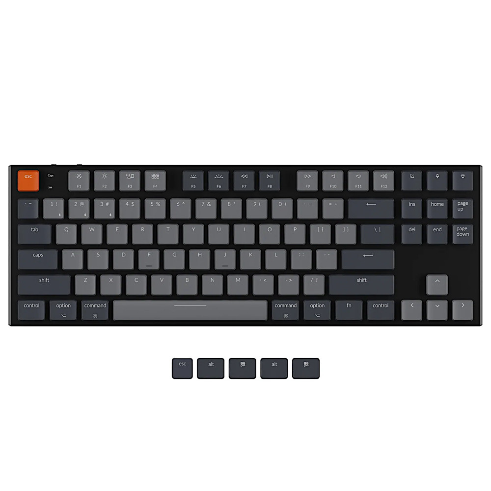 Keychron USA K1v5 Bluetooth Backlit Click Ultra-slim Aluminium Mac/PC Tenkeyless Keyboard