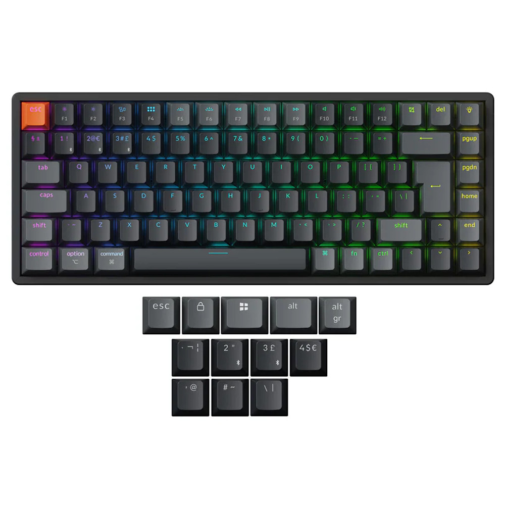 Keychron UK K2 V3 BT QMK RGB Hot-Swap Tactile Aluminium Mac/PC Keyboard