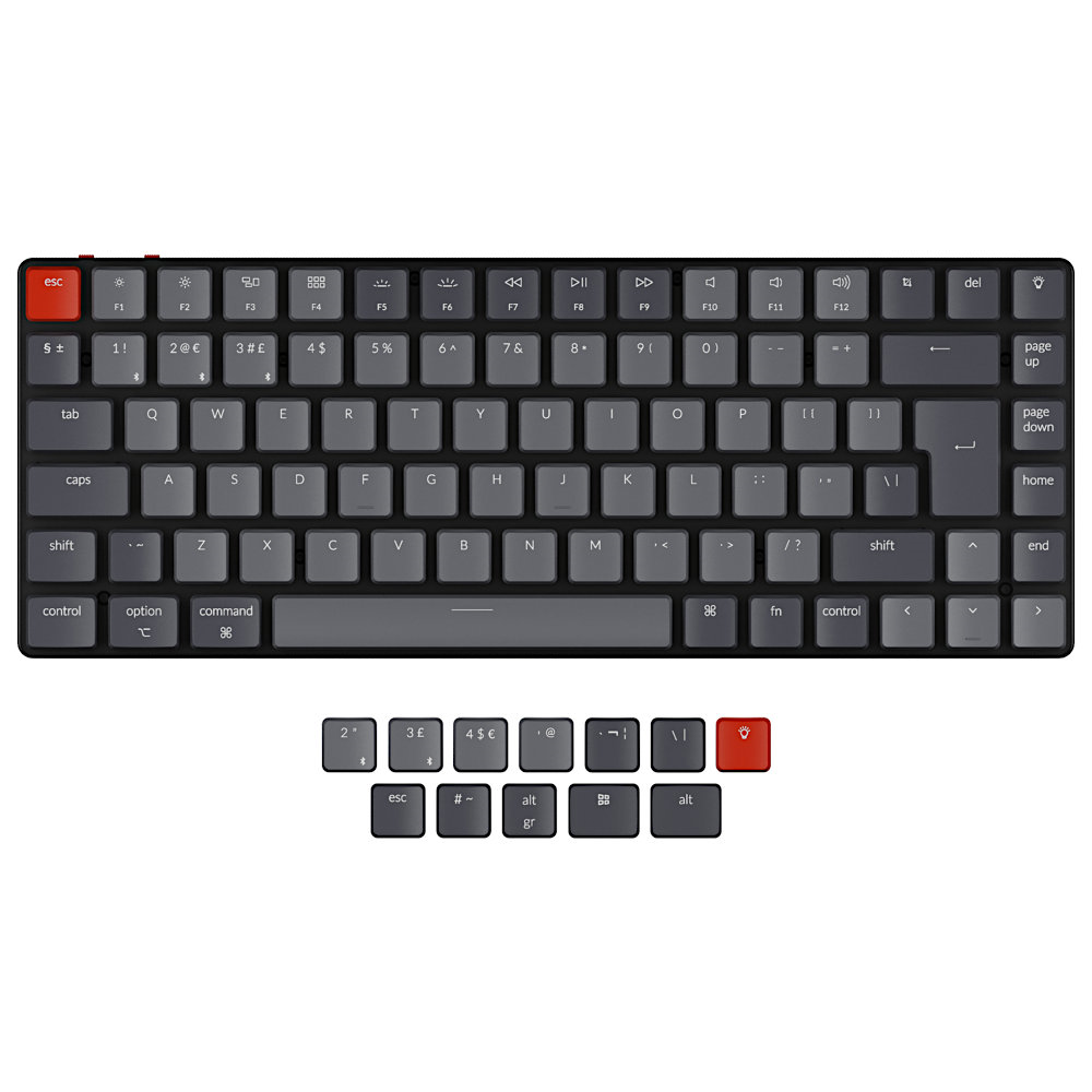 Keychron UK K3v2 Bluetooth Backlit Optical Tactile Ultra-slim Aluminium Mac/PC 75% Keyboard