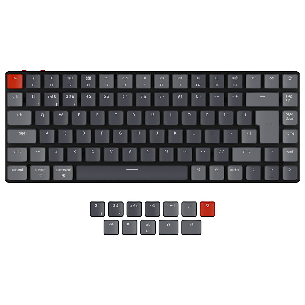 Keychron UK K3v2 Bluetooth RGB Optical Linear Ultra-slim Aluminium Mac/PC 75% Keyboard