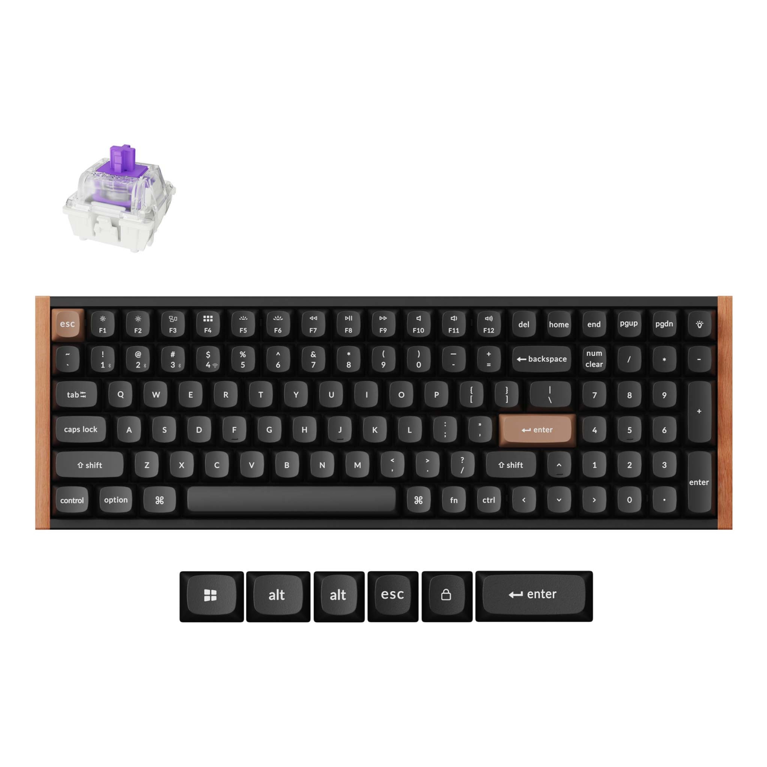Keychron UK K4 HE 2.4G BT RGB Magnetic QMK Mac/PC Wood Aluminium Keyboard