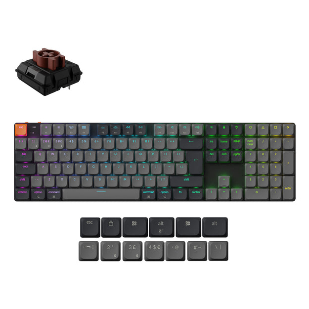 Keychron UK K5 V2 BT RGB QMK Tactile Ultra-slim Aluminium Mac/PC Keyboard