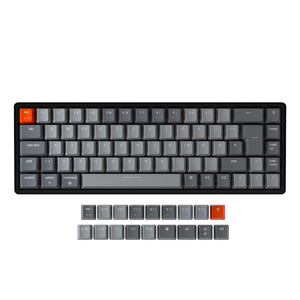 Keychron German K6 Bluetooth RGB Backlit Linear Aluminium Mac/PC 65% Keyboard