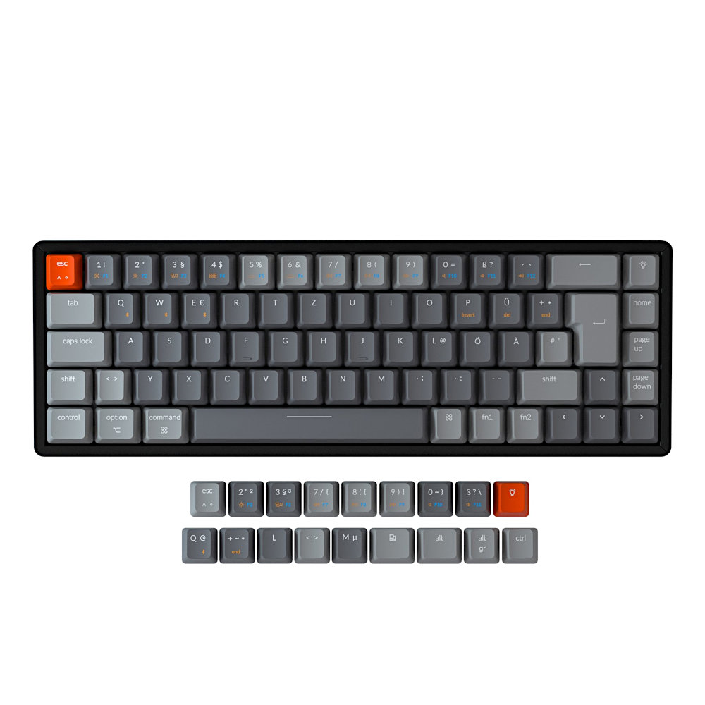 Keychron German K6 Bluetooth RGB Backlit Tactile Aluminium Mac/PC 65% Keyboard