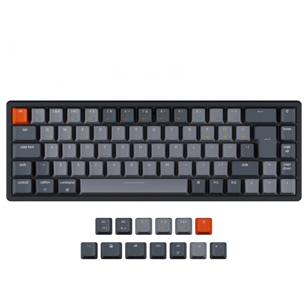 Keychron UK K6 Bluetooth RGB Backlit Hot-Swap Click Aluminium Mac/PC 65% Keyboard