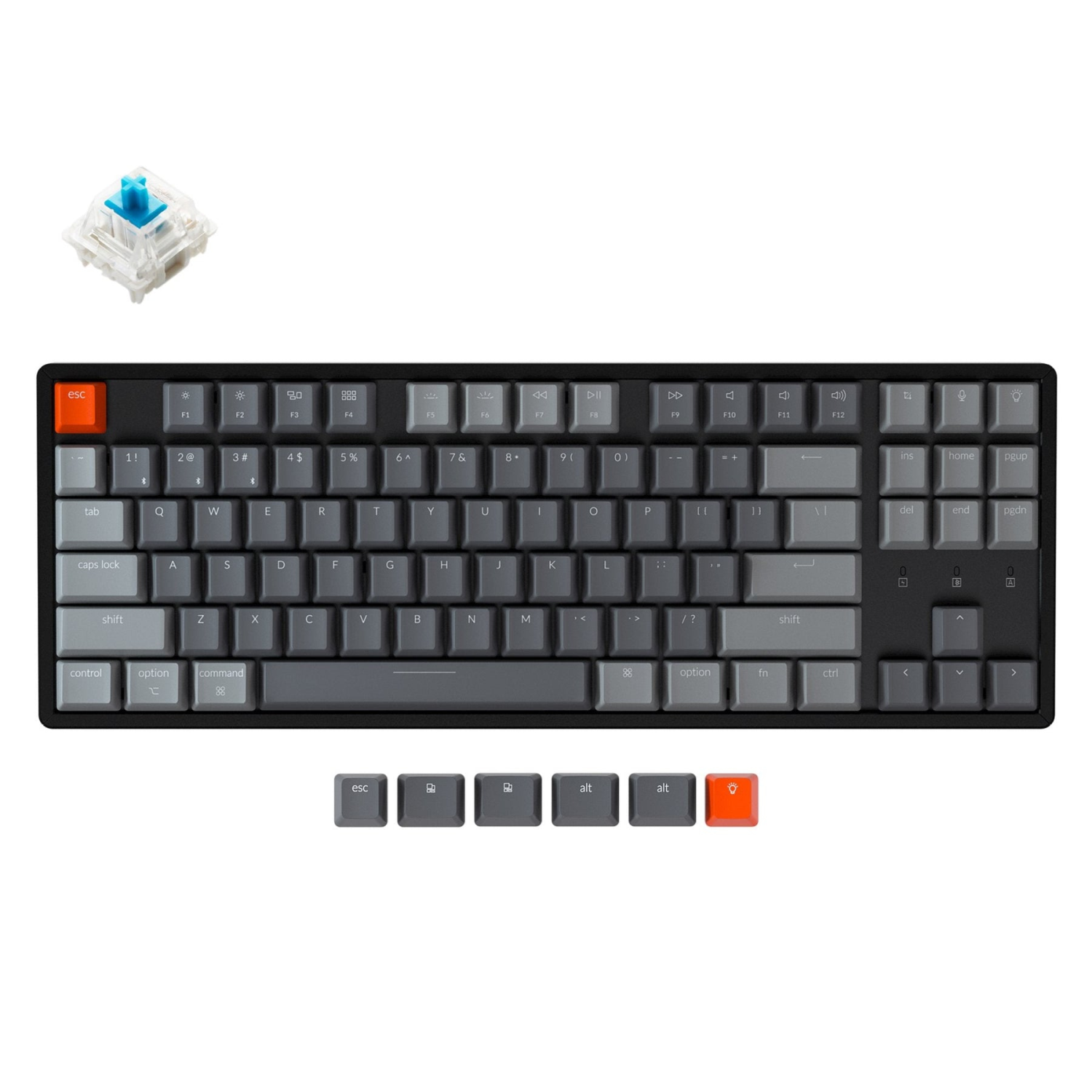 Keychron USA K8 Bluetooth RGB Backlit Hot-Swap Click Aluminium Mac/PC Keyboard