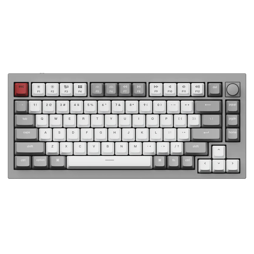 Keychron USA Q1 V2 QMK RGB Hard Linear Aluminium Mac/PC Space Grey Custom Keyboard with Knob