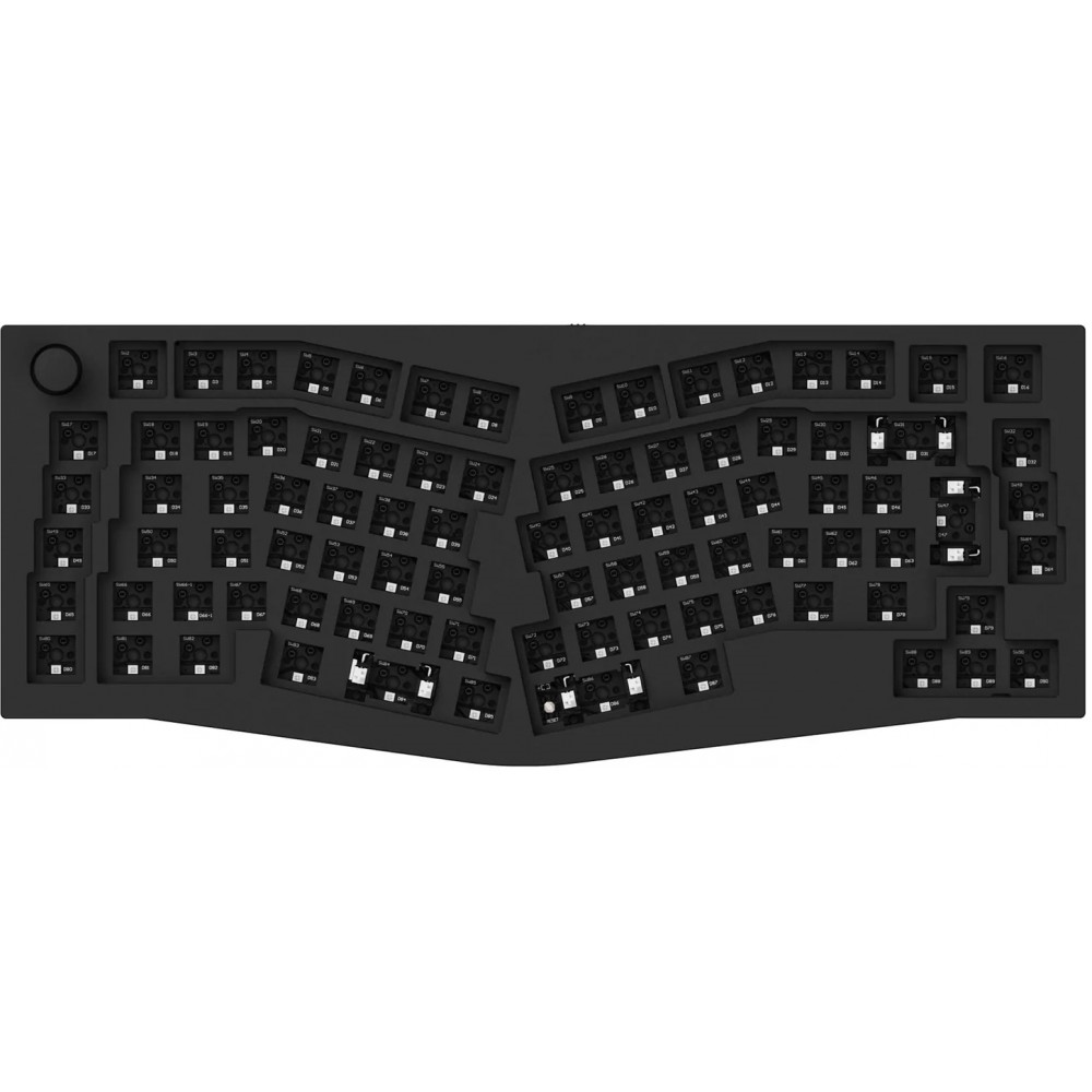 Keychron ISO Q10 Ergo QMK RGB Barebone Aluminium Mac/PC Carbon Black Custom Keyboard with Knob