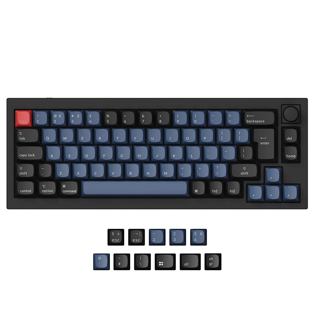 Keychron UK Q2 QMK RGB Linear Aluminium Mac/PC Carbon Black Custom Keyboard with Knob