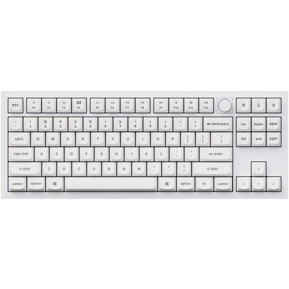 Keychron USA Q3 QMK RGB Aluminium Mac/PC Shell White Tactile Custom Keyboard with Knob