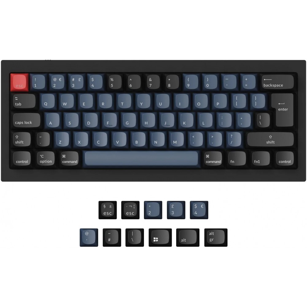 Keychron UK Q4 60% QMK/VIA RGB Linear Aluminium Mac/PC Carbon Black Custom Keyboard