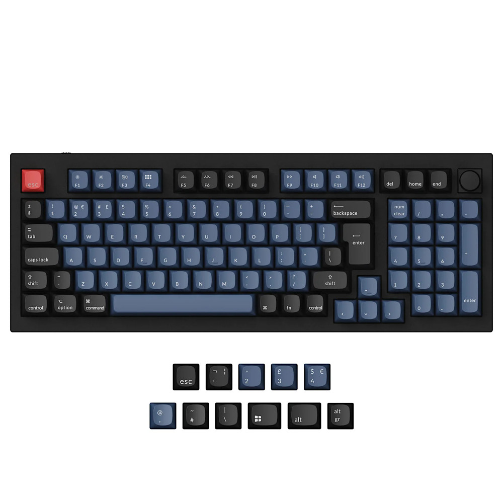 Keychron UK Q5 QMK RGB Tactile Aluminium Mac/PC Carbon Black Custom Keyboard with Knob