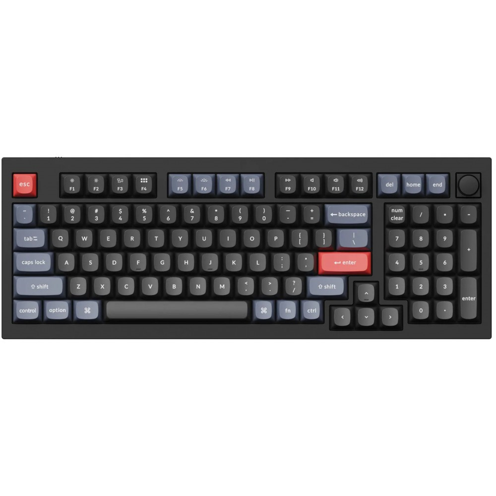 Keychron USA Q5 QMK RGB Aluminium Mac/PC Carbon Black Tactile Custom Keyboard with Knob