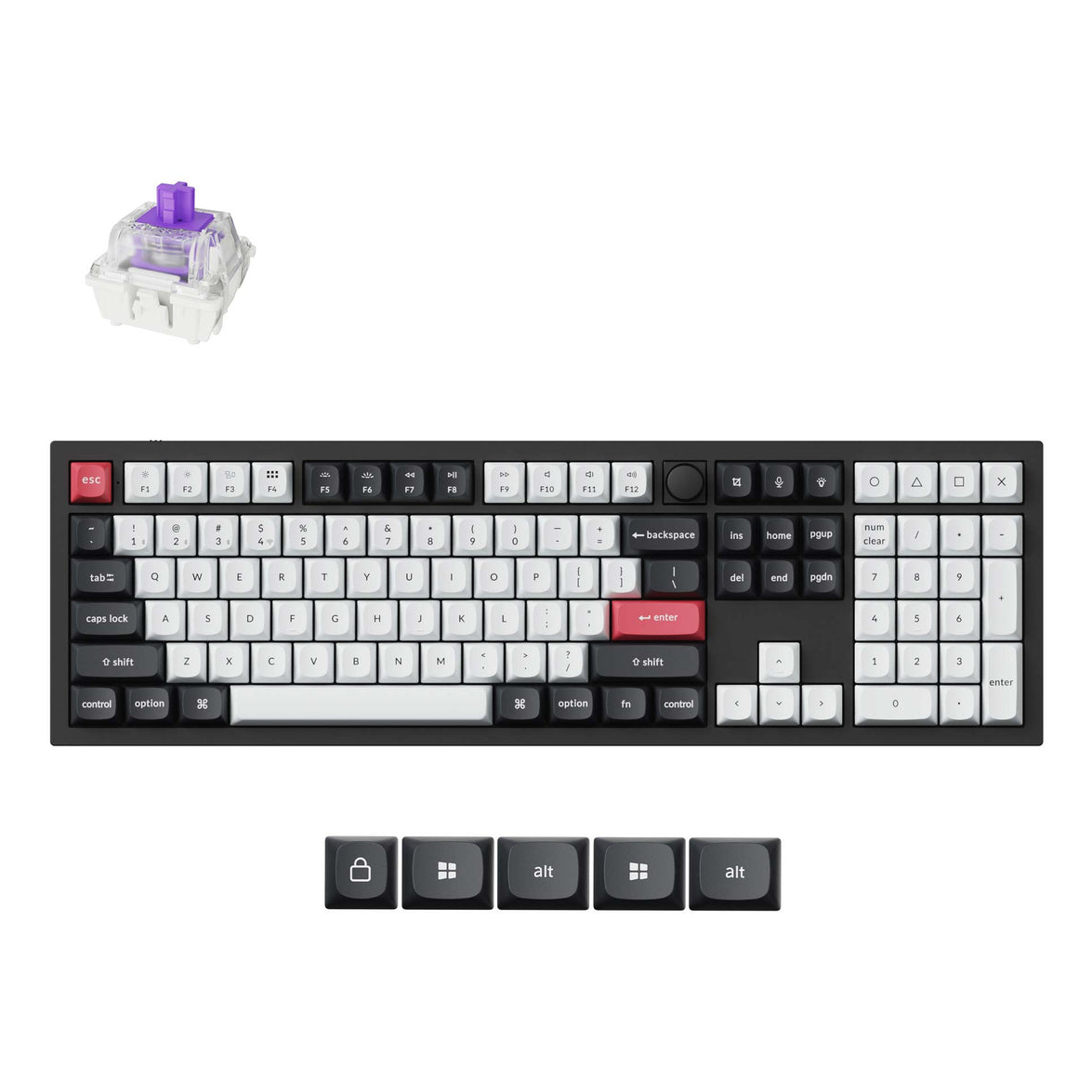 Keychron Q6 HE keyboard Universal USB + RF Wireless + Bluetooth QWERTY UK English Black