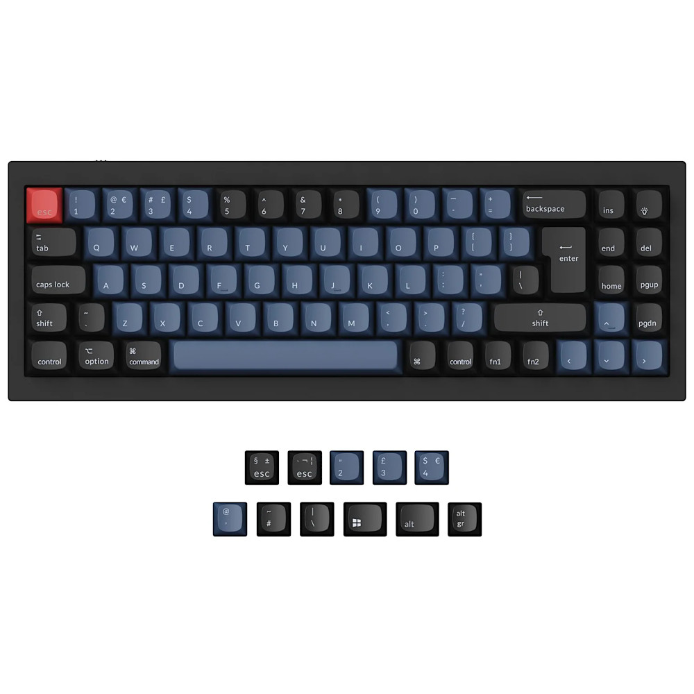 Keychron UK Q7 QMK RGB Linear Aluminium Mac/PC Carbon Black Custom 70% Keyboard