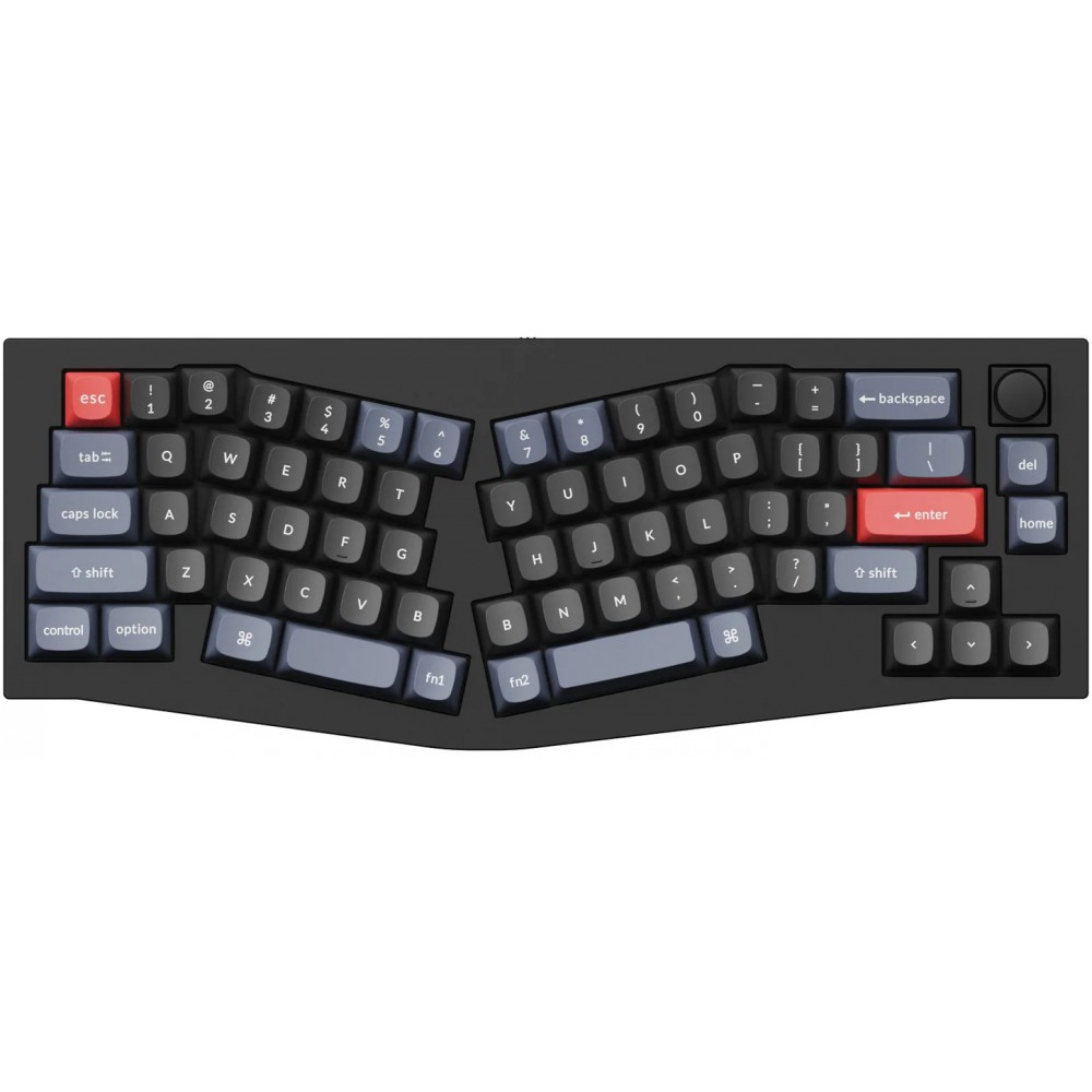 Keychron USA Q8 65% Ergo QMK RGB Aluminium Mac/PC Carbon Black Tactile Custom Keyboard with Knob