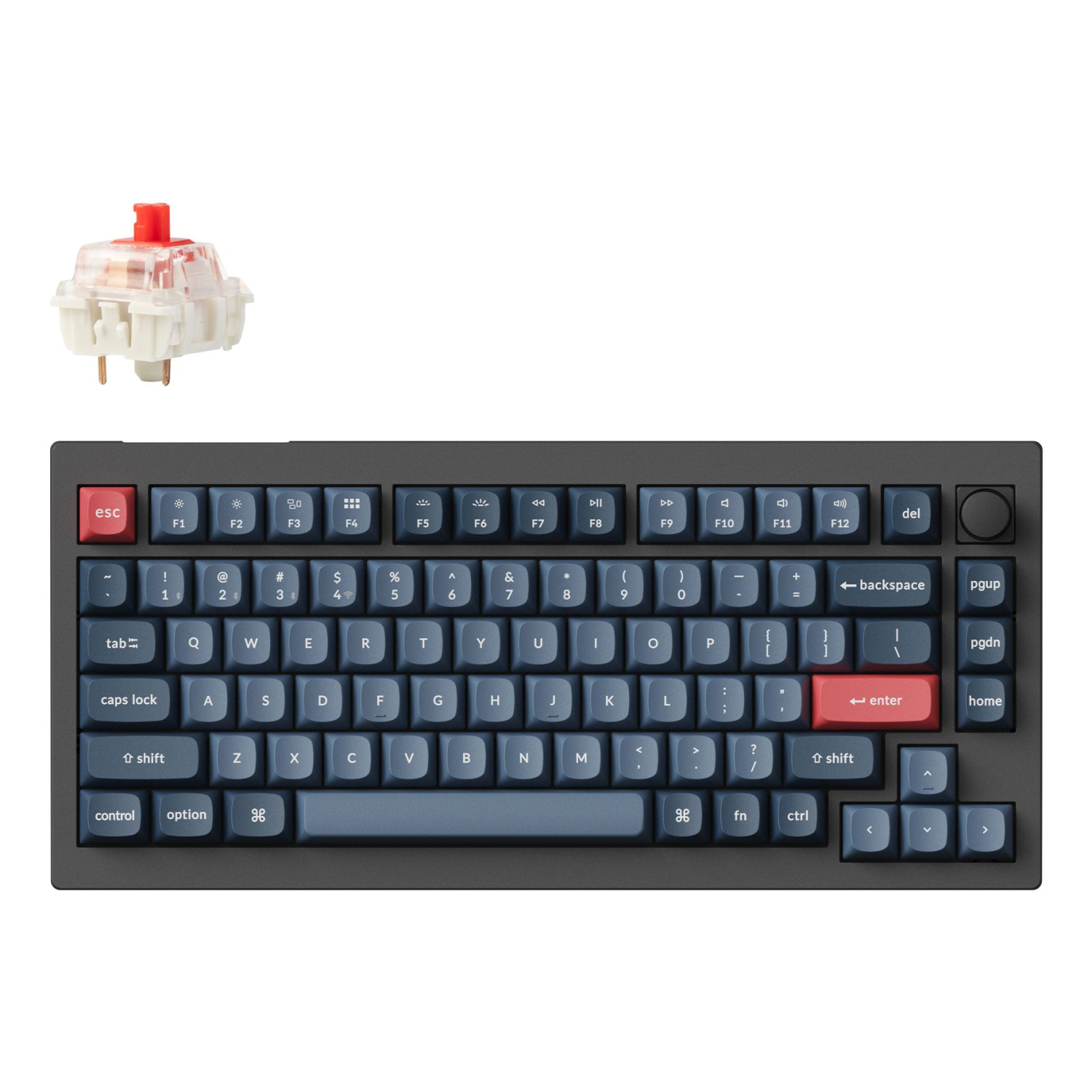 Keychron V1 Max keyboard Universal USB + RF Wireless + Bluetooth QWERTY US English Black, Grey