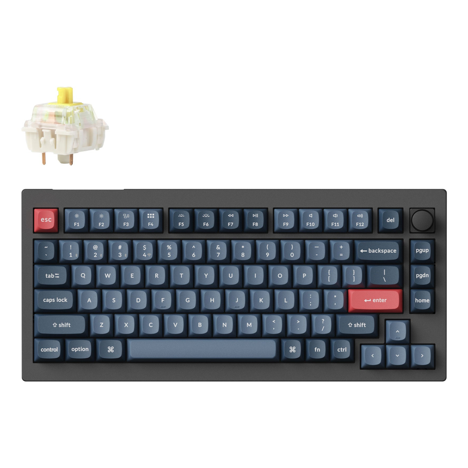 Keychron V1 Max keyboard Universal USB + RF Wireless + Bluetooth QWERTY UK English Black, Grey