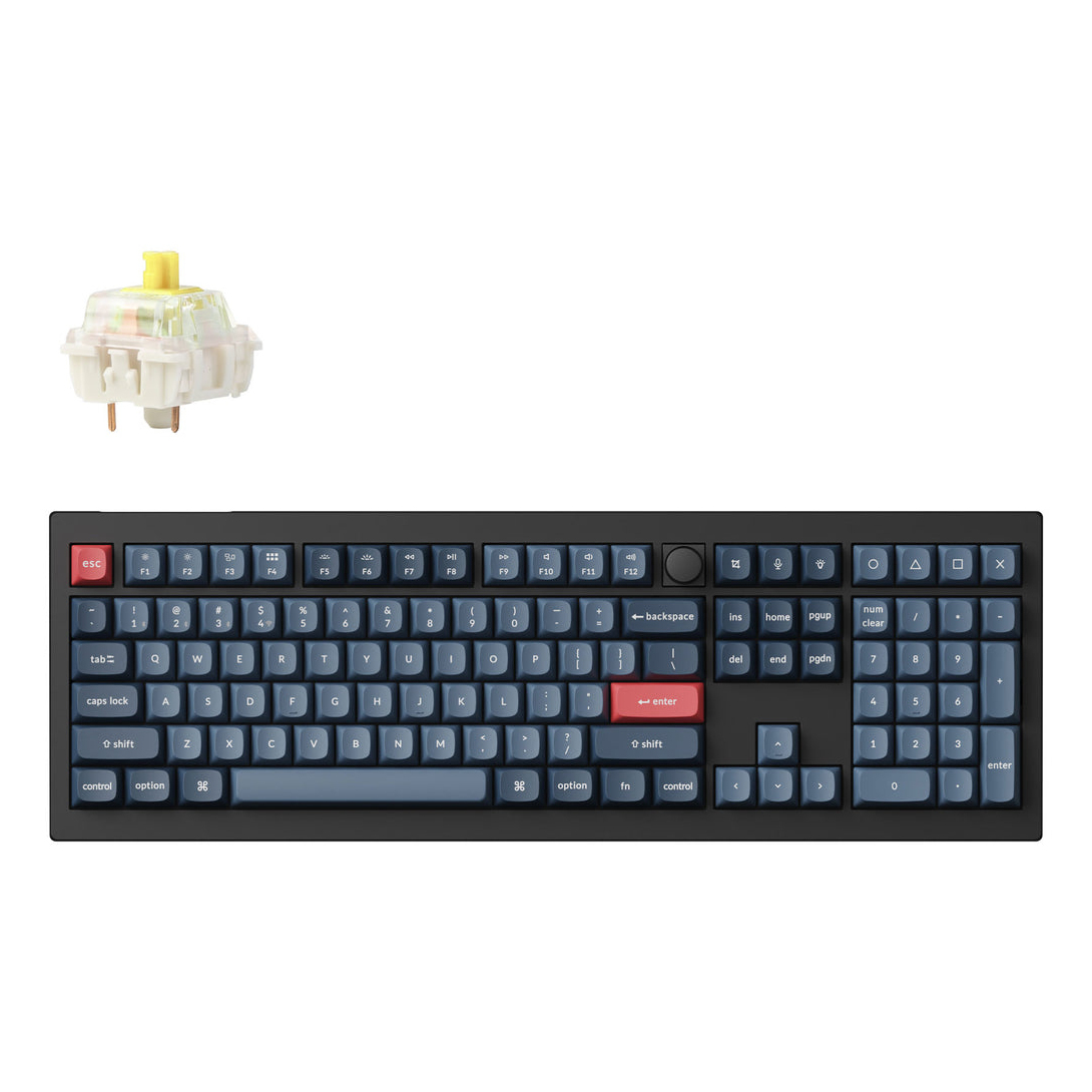 Keychron UK V6 Max QMK RGB BT 2.4G Hard Tactile Mac/PC Custom Keyboard with Knob