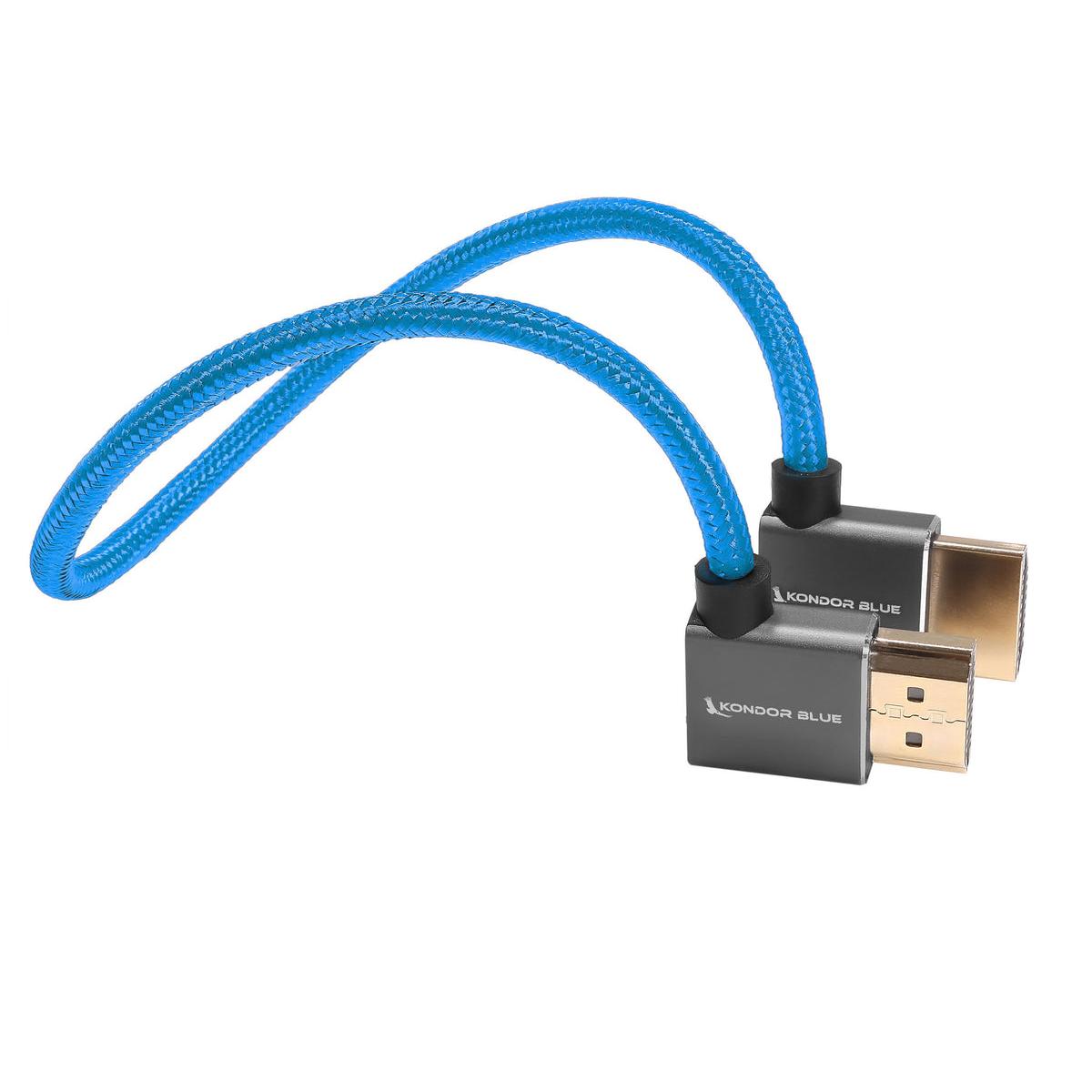Kondor Blue 12" Right Angle to Left Angle Full HDMI Cable