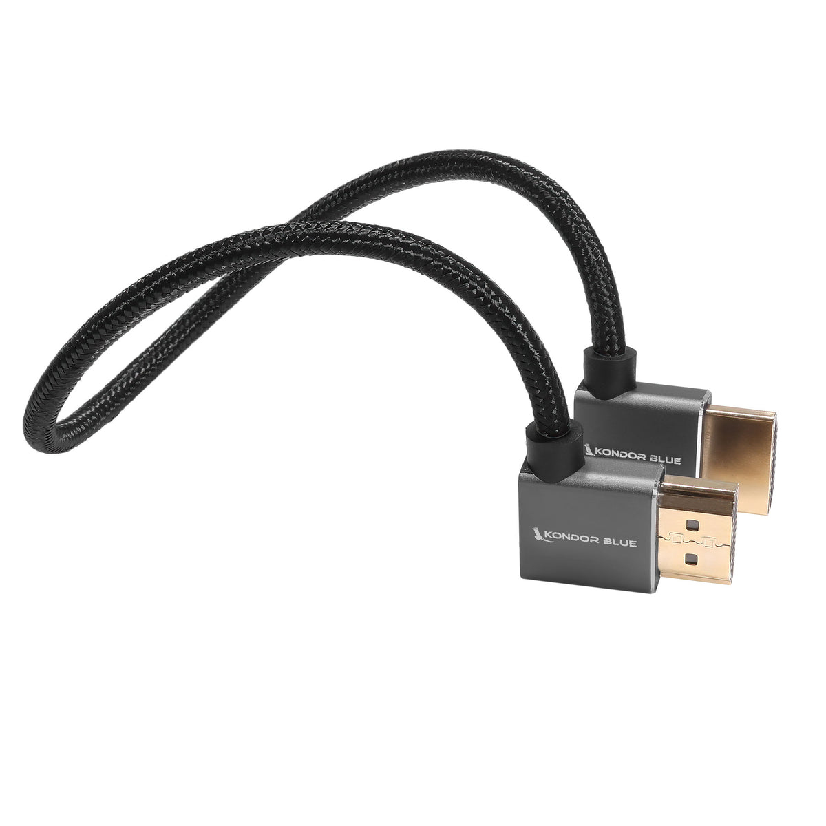 Kondor Blue 12" Right Angle to Left Angle Full HDMI Cable