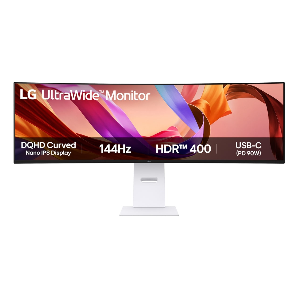 LG LG UltraWide 49U950A-W - LED monitor - curved - 49" - 5120 x 1440 Dual Quad HD @ 144 Hz - Nano IPS - 400 cd/m? - 1000:1 - DisplayHDR 400 - 1 ms - 2xHDMI, DisplayPort, USB-C - speakers