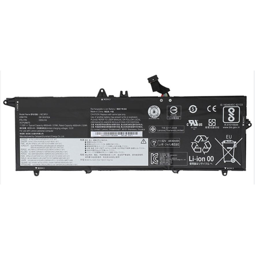 Lenovo Battery 3c, 57Wh, LiIon, LGC 02DL013, Battery, Lenovo - Approx 1-3 working day lead.