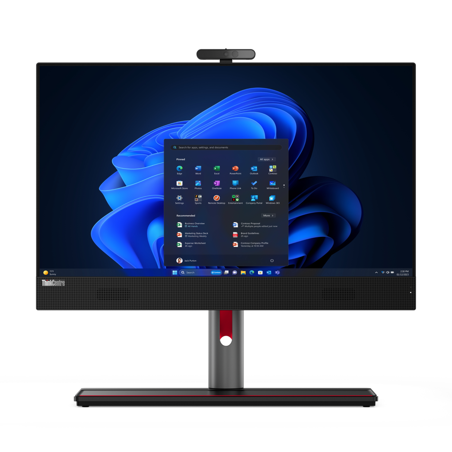 Lenovo M90a All-in-One PCs desktops and Workstations - 23.8 Inches - 16GB - Black