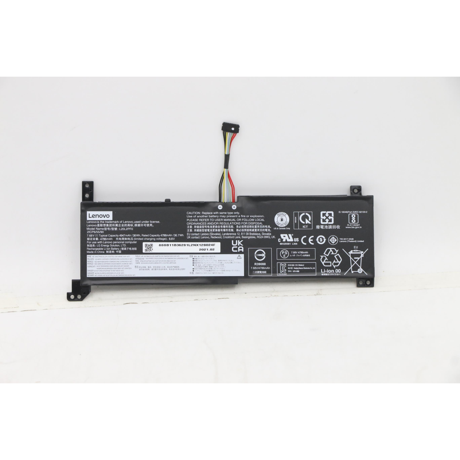 Lenovo FRU S360 LG L20L2PF0 7.68V38Wh2cellbty 5B11B36285, Battery, Lenovo - Approx 1-3 working day lead.