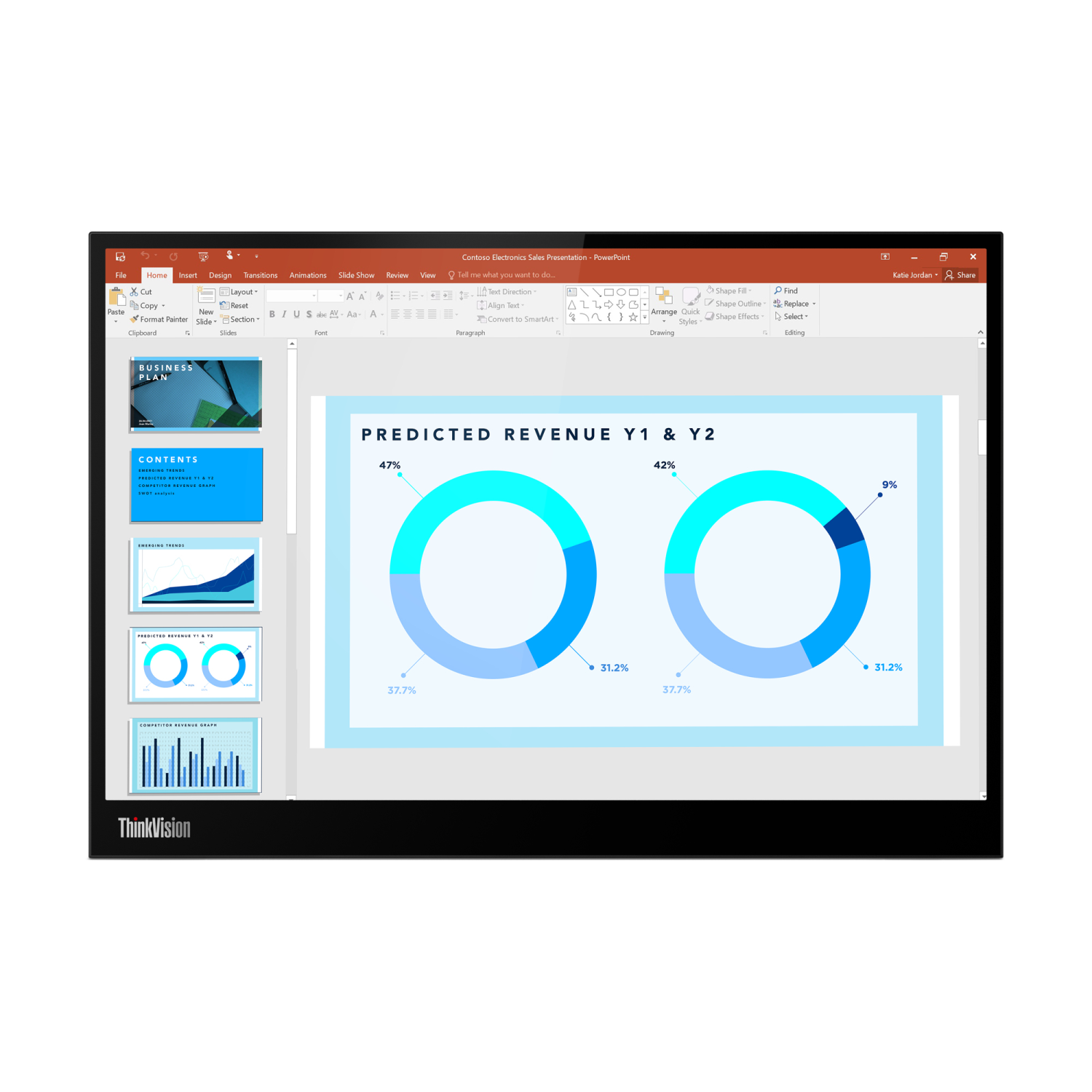 Lenovo M14d Computer Monitors - 14 Inches - Black