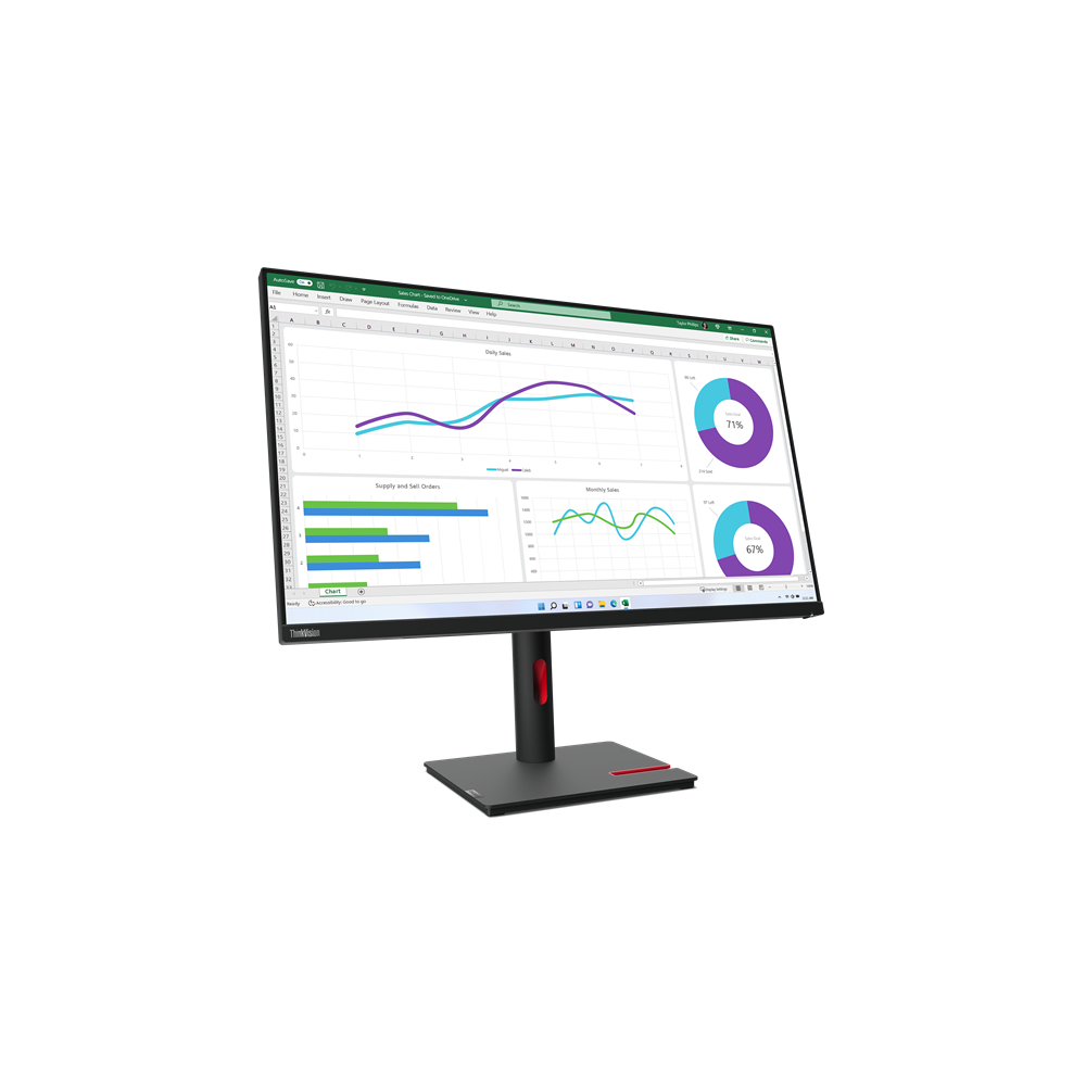 Lenovo T32h-30 Computer Monitors - 31.5 Inches - Black