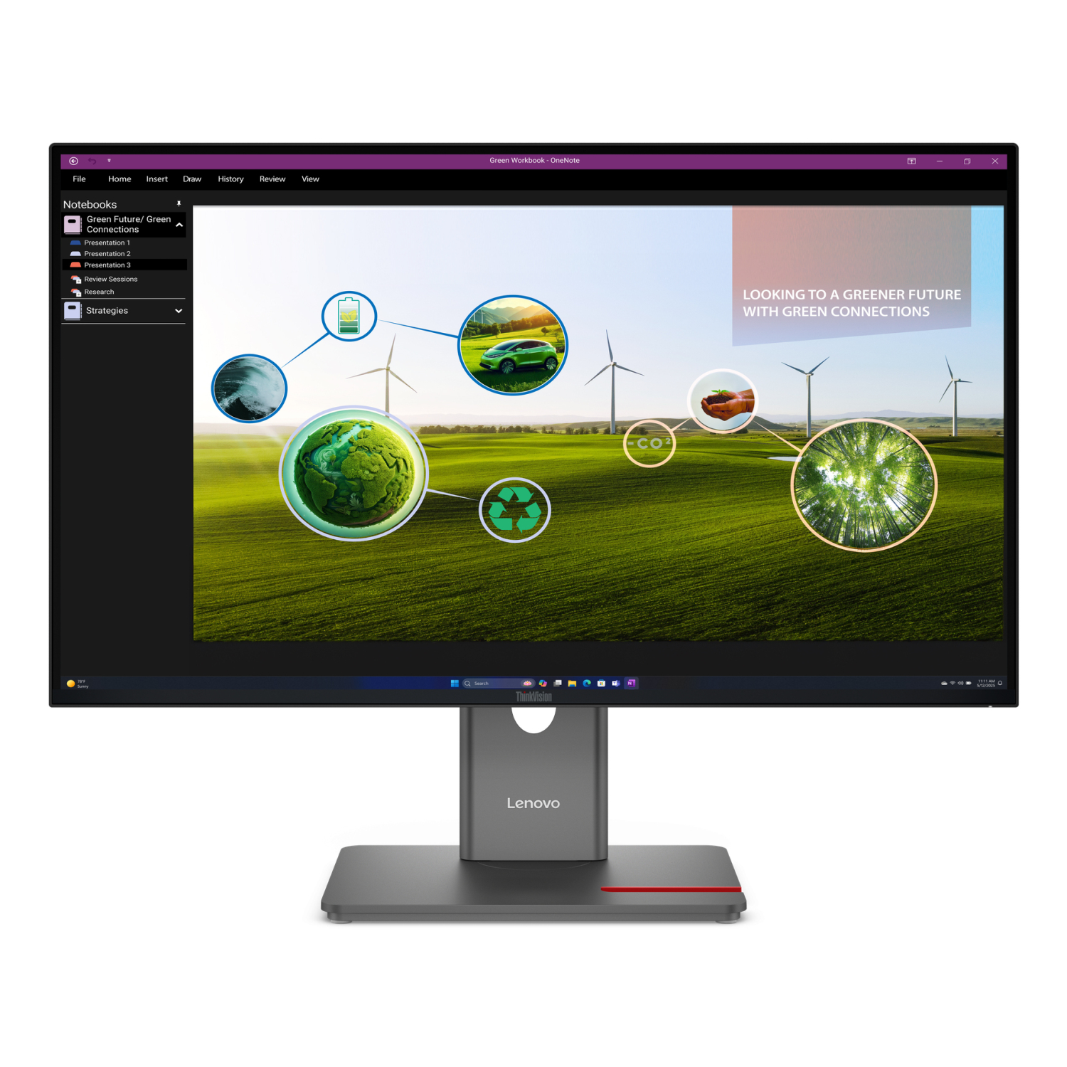 Lenovo P27Q-40 Computer Monitors - 27 Inches - Black