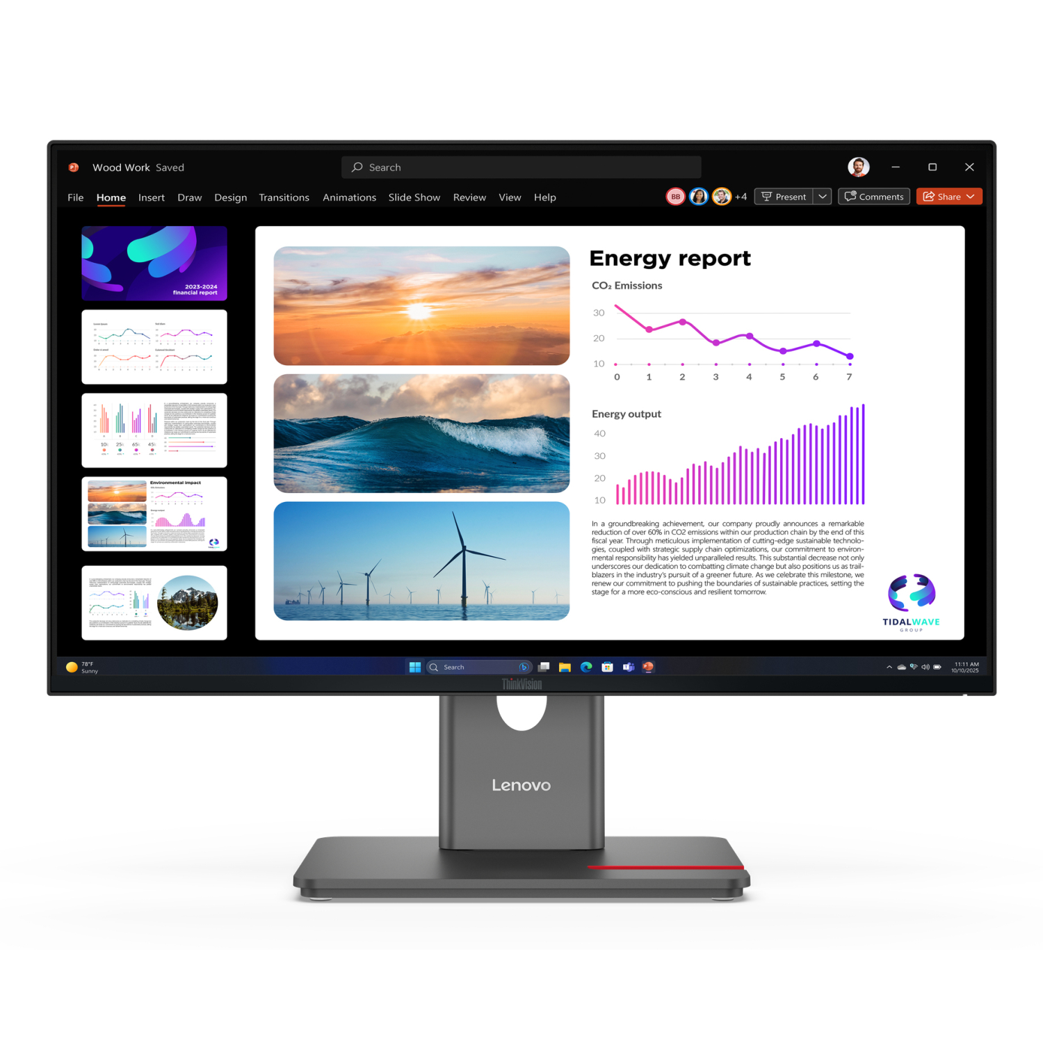 Lenovo P24Q-40 Computer Monitors - 23.8 Inches - Black