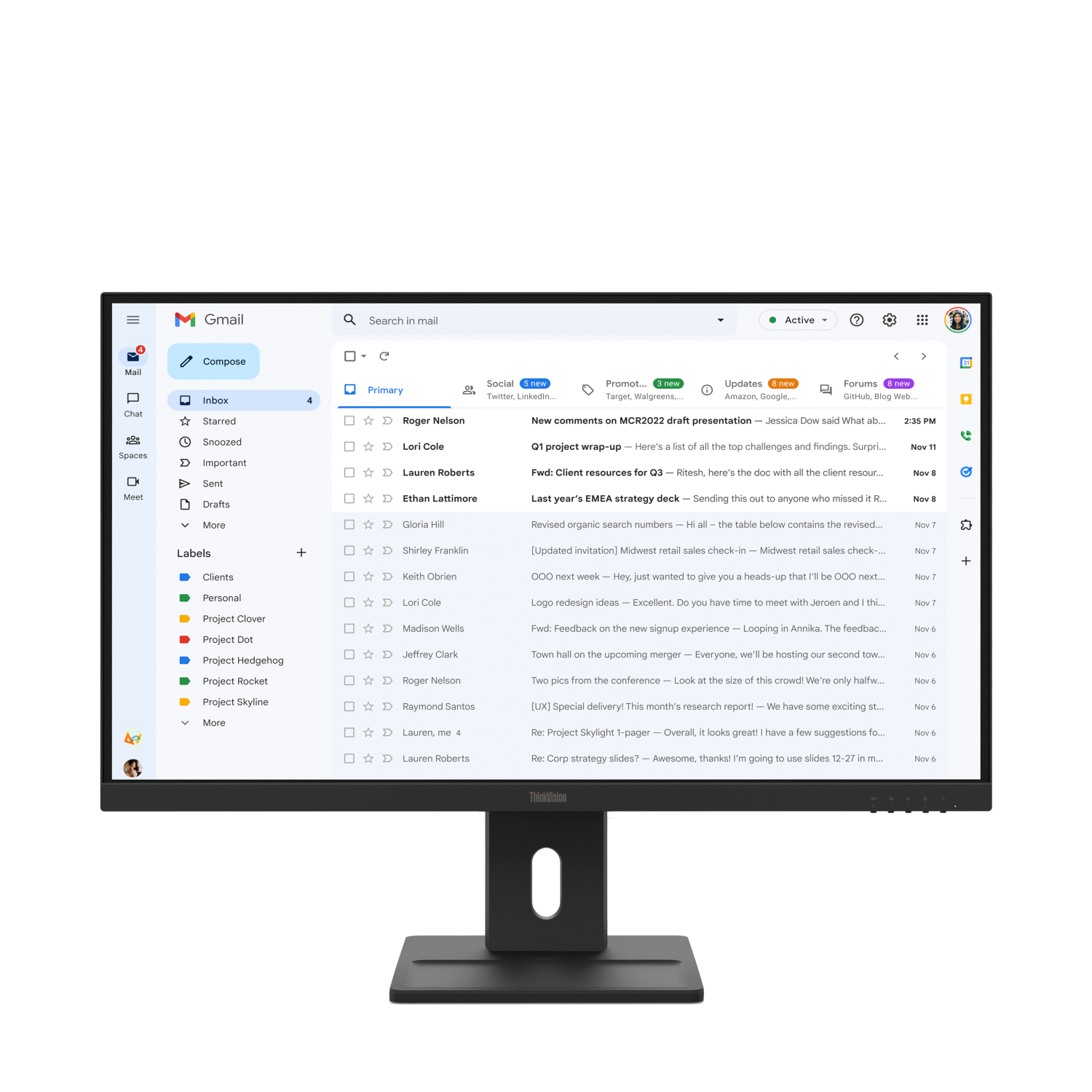Lenovo E27-40 Computer Monitors - 27 Inches - Black