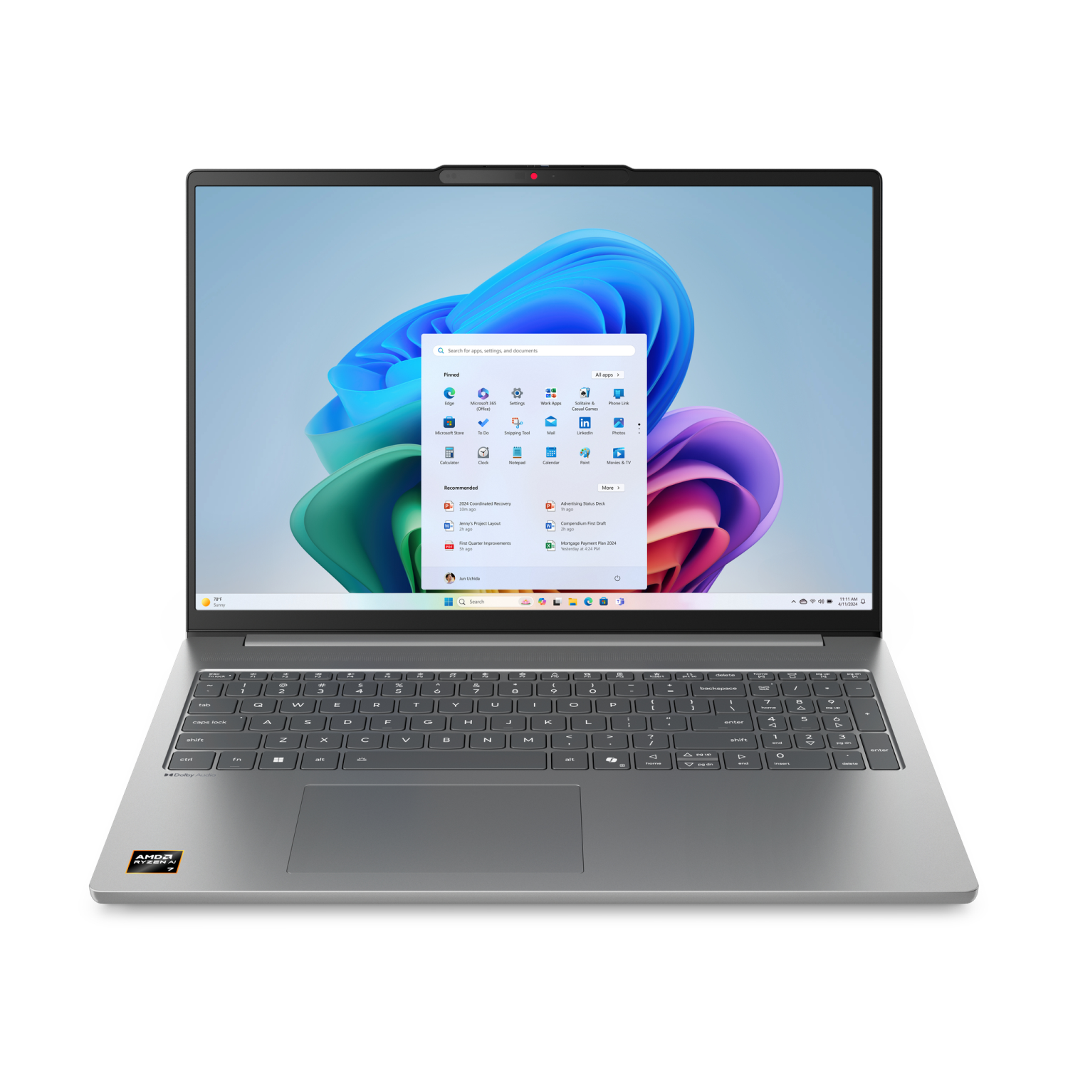 Lenovo IdeaPad Slim 5 16AKP10 Copilot+ PC AMD Ryzen™ AI 5 330 Laptop 40.6 cm (16") WUXGA 16 GB DDR5-SDRAM 1 TB SSD Wi-Fi 7 (802.11be) Windows 11 Home English Grey